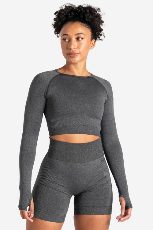ADAPT 2.0 Seamless Crop Top – Charcoal