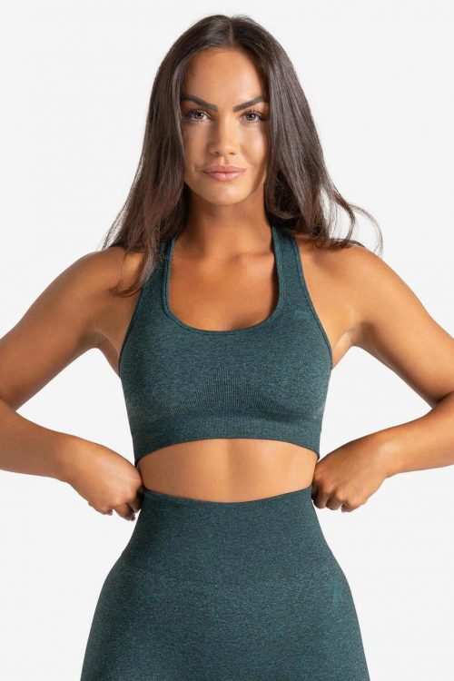 Core Seamless Sports Bra – Teal Marl