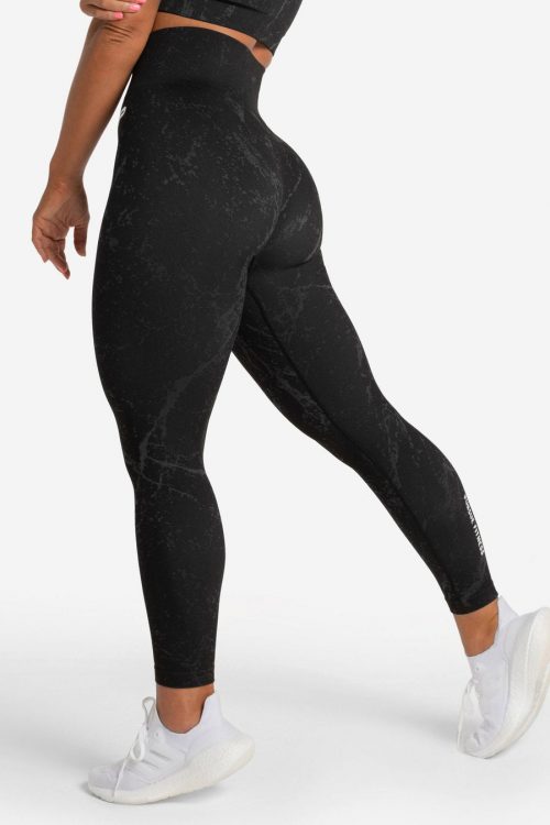 Marble Seamless Leggings – Black