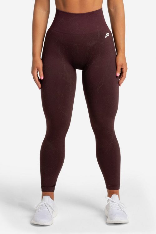 Marble Seamless Leggings – Black Cherry