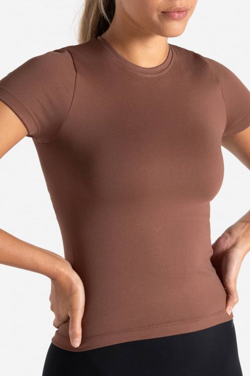 Sculpt Seamless T-Shirt – Cocoa Brown